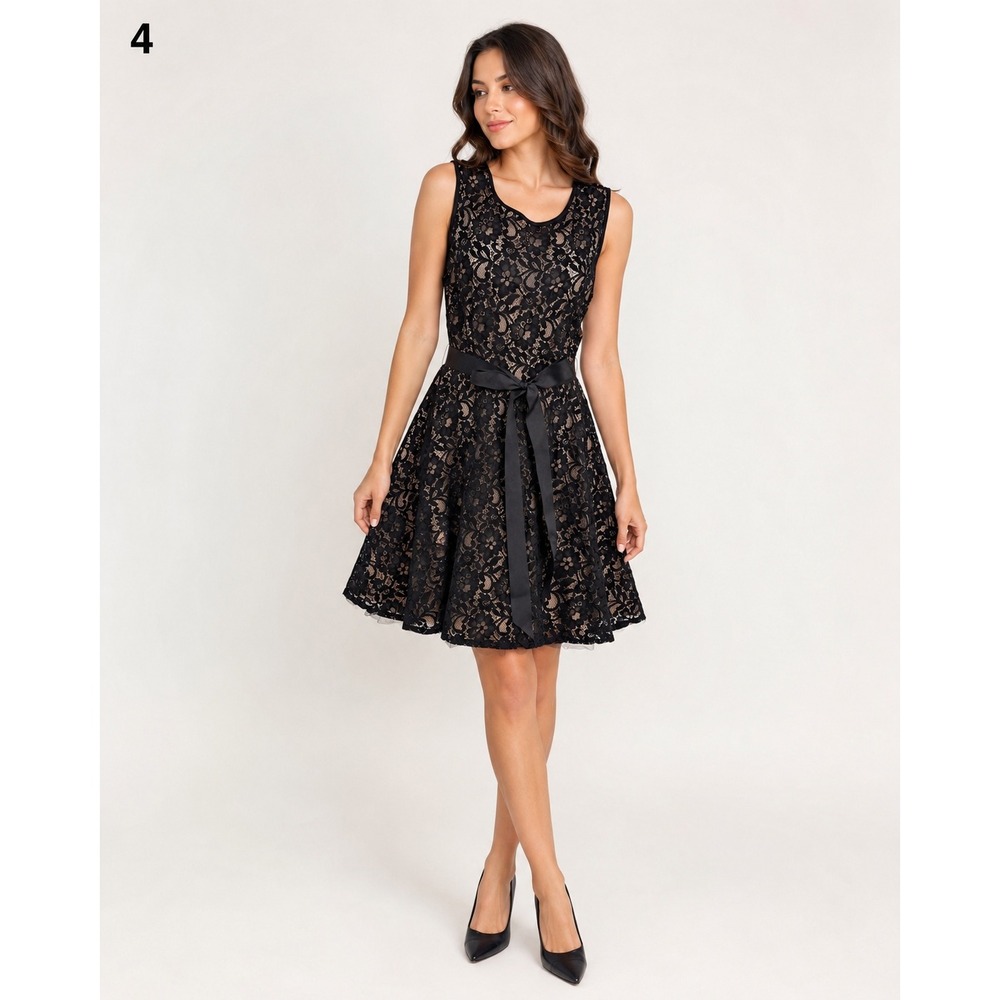 Vintage Y2K Betsy Adam Dress Womens 10 Black Crochet Whimsigoth Dark Romantic